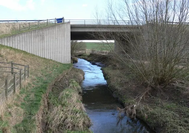 The A42 crossing the River Mease