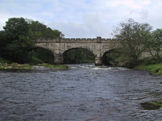 Bridge upriver from "the strid" at Bolton Abbey