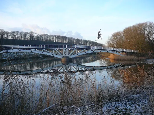Footbridge on the River Weaver southwest of Dutton Lock