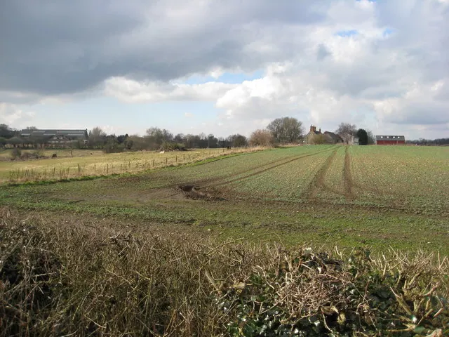 Clowne - View across fields towards Manor Farm