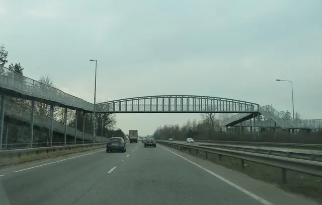 Foston footbridge crossing the A50