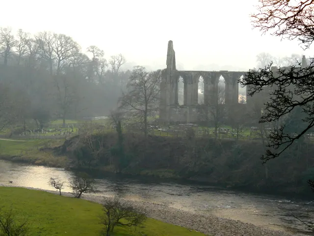 A wintery view of Bolton Priory