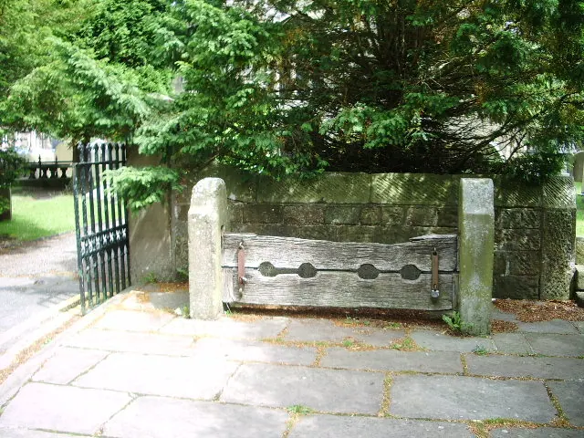 The stocks on Church Lane, Broughton