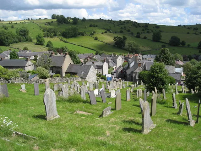 Brassington - St.James Churchyard view from Hillside Lane