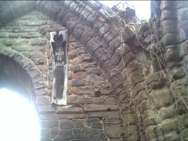 The ruins of St. John's Church, Oak Coffin in the wall