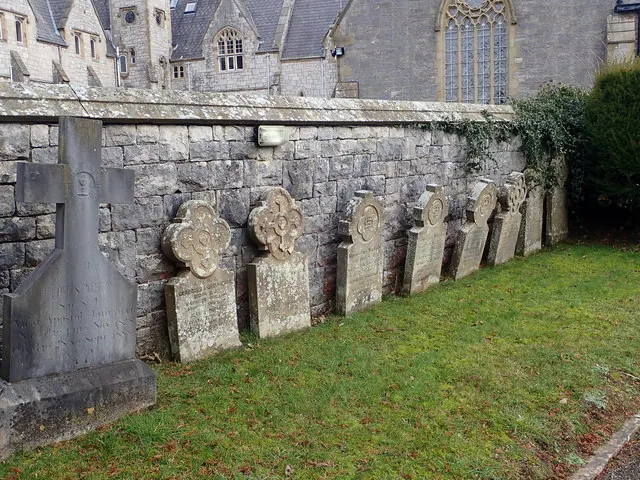 Gravestones at St David's church, Pantasaph