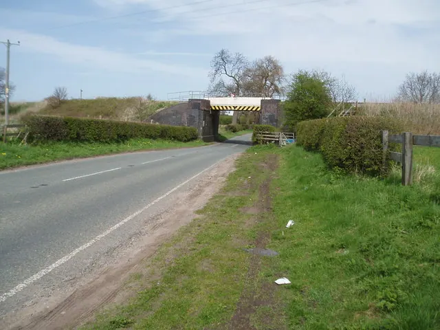 Rail bridge over Croxton Lane (A530) near Middlewich