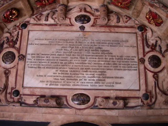 Inscription on Bess of Hardwick's memorial, Derby Cathedral