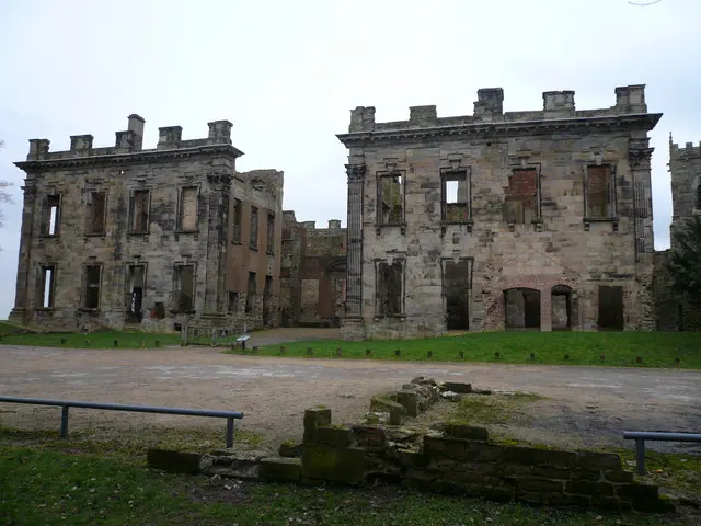 Sutton Scarsdale Hall - (Front View with St Mary's Church Tower on Right Hand Side)