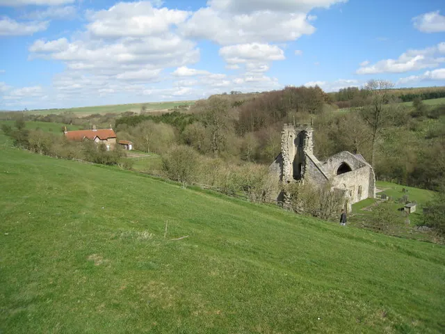Looking down on the remains of St. Martin's church Wharram Percy