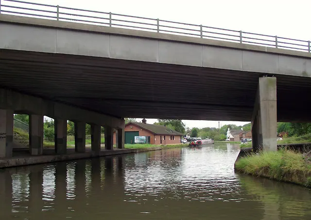 M56 bridge across the Bridgewater Canal near Preston Brook, Cheshire