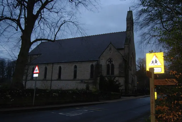 St Hedda's church, Egton Bridge, as darkness falls