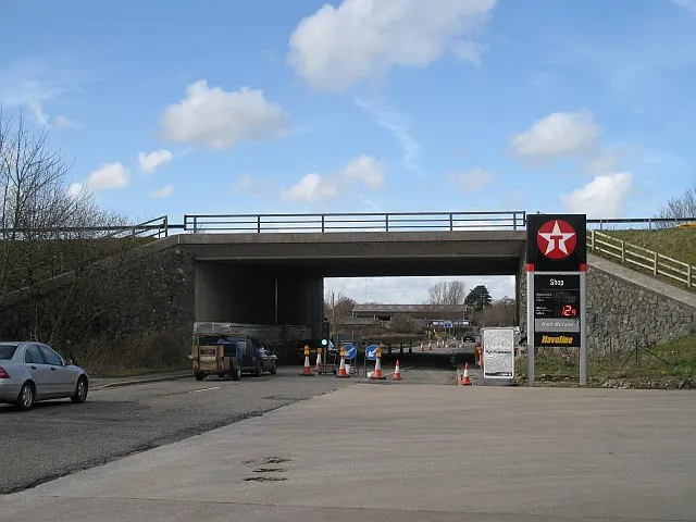 The M6 crossing the A65, Crooklands