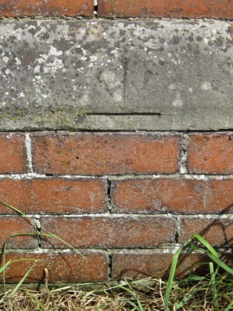 Bench mark on the former Wesleyan Chapel, Foxholes
