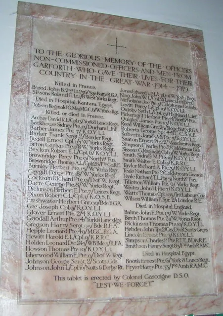 World War 1 Memorial at St. Mary's, Garforth
