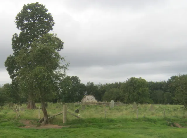 Abandoned graveyard at the site of the ruin of St John's Church at Low Worsall