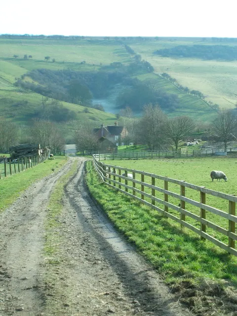 Looking across Millington Bottom over College Farm