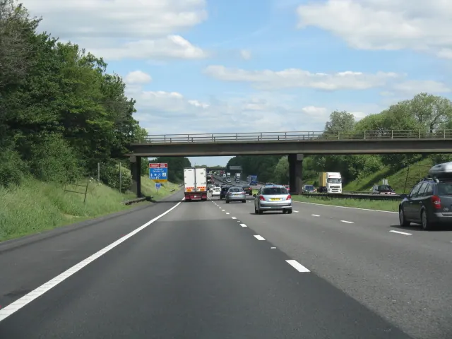 M6 motorway - overbridge near Cross Bank Farm