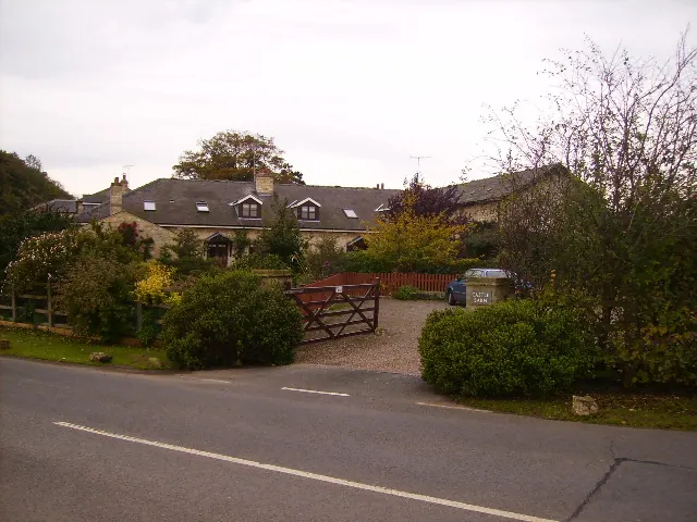 Castle Barn on the road leading up to Hazlewood Castle