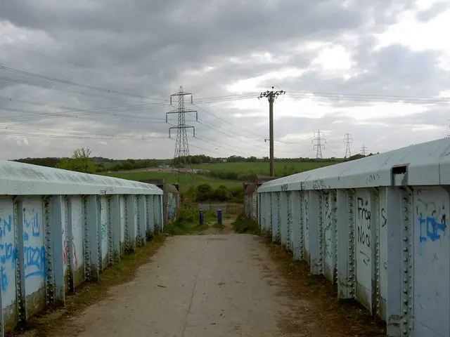 Bridleway across railway line near Hemsworth