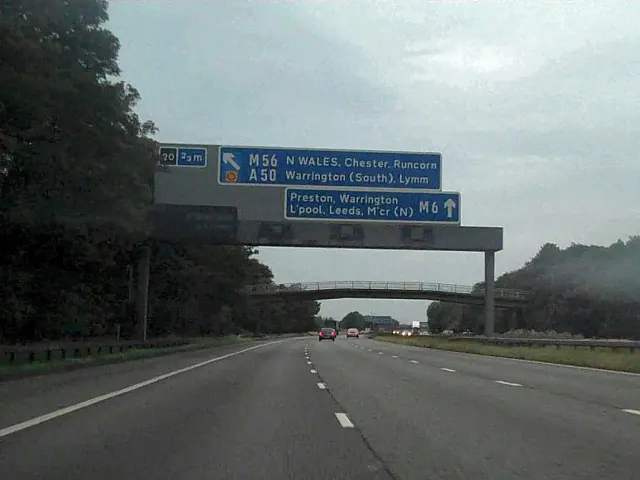 M6, Sign Gantry and Bridge at Crowley Hall