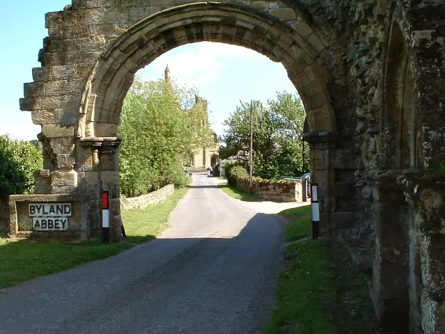 Byland Abbey seen through the ruined Gatehouse