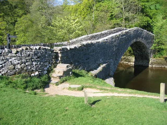 Stainforth Packhorse Bridge and the River Ribble