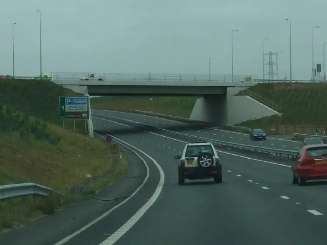 New road bridge carrying A540 at Saughall Services