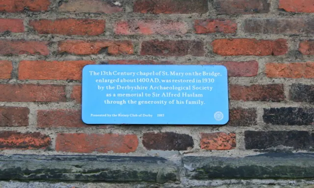 Plaque on the Chapel of St Mary on the Bridge