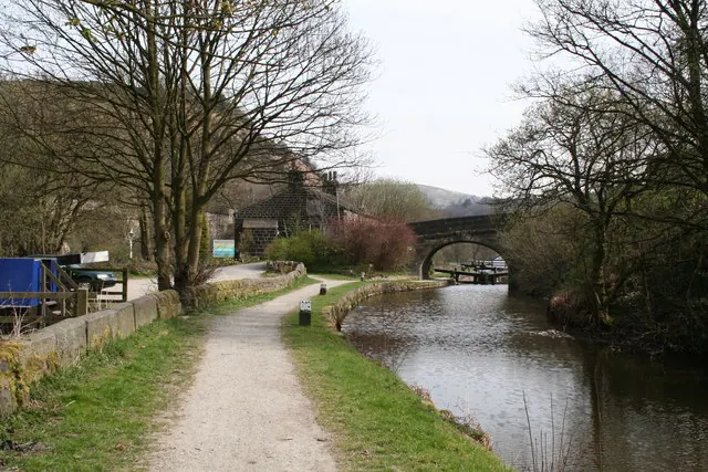 Haugh Road Bridge and Lobb Mill Lock No 16, Rochdale Canal, Todmorden, Yorkshire
