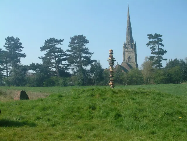 Church and monument at Clifton Campville in one shot
