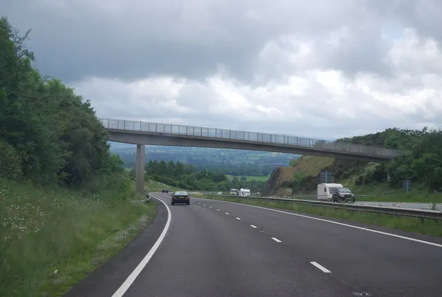 Footbridge crosses the A55