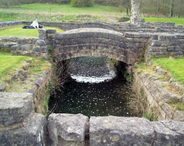 Bridge over mill race Roche Abbey.