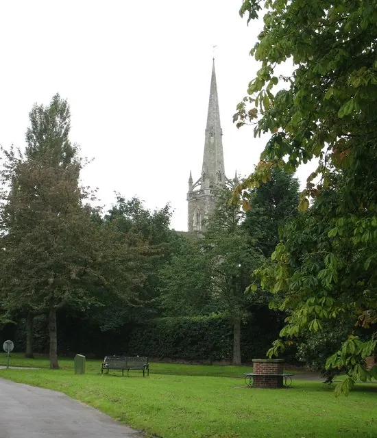 Across the green to the church