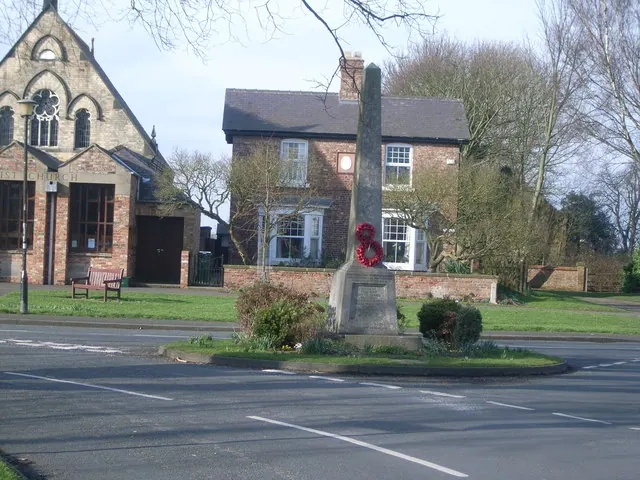 The war memorial with church behind
