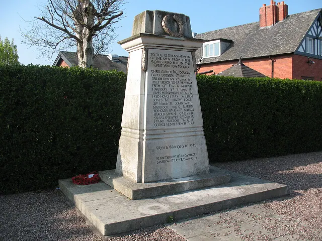 War memorial, Brooks Lane, Middlewich