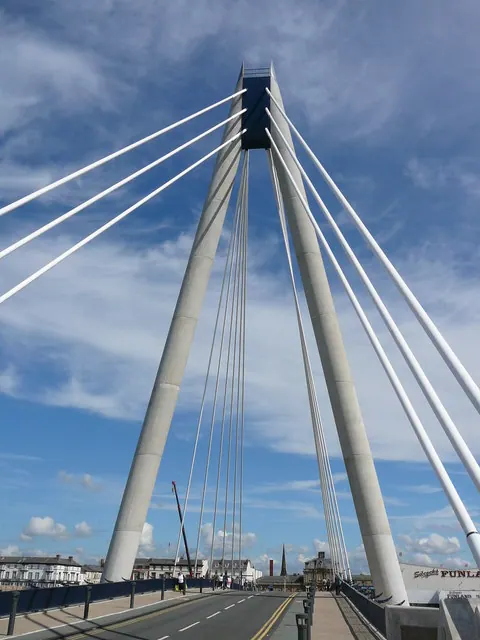New road bridge across Marine Lake, Southport.