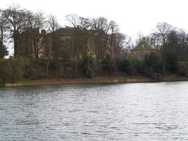 The rear of Nostell Priory across the lake.