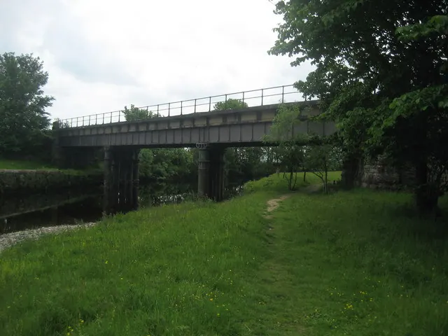 Railway bridge crossing River Ribble
