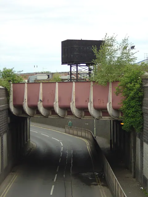 Bridge and water tower, Mantle Lane, Coalville
