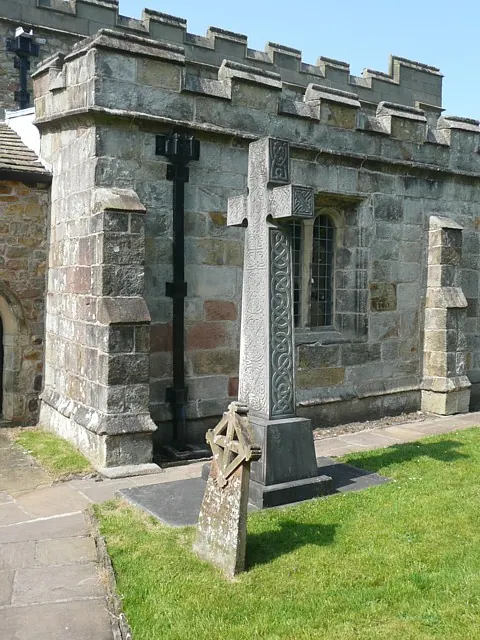 Cross in the churchyard, Bolton by Bowland