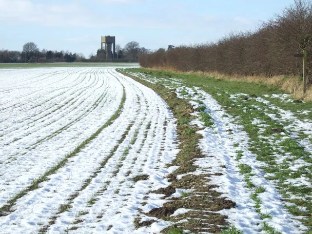 Riccall water tower from across the A19