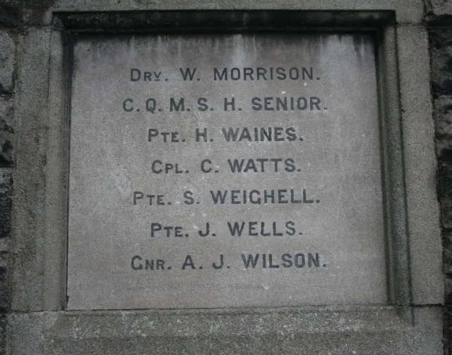 Romanby War Memorial Plaque (East Face)