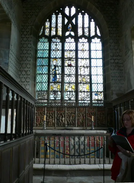Stained glass window, Haddon Hall Chapel