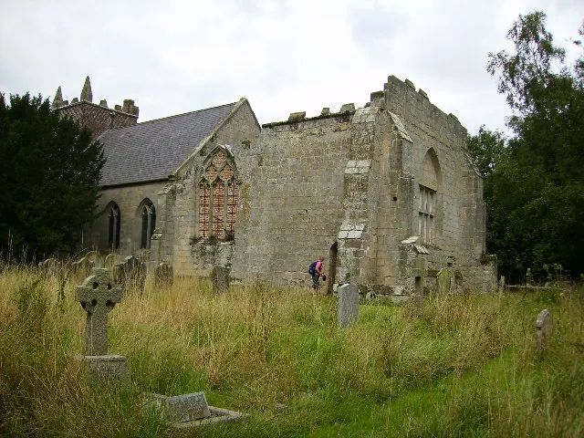 St Martin's Church showing the ruined monastery at the rear