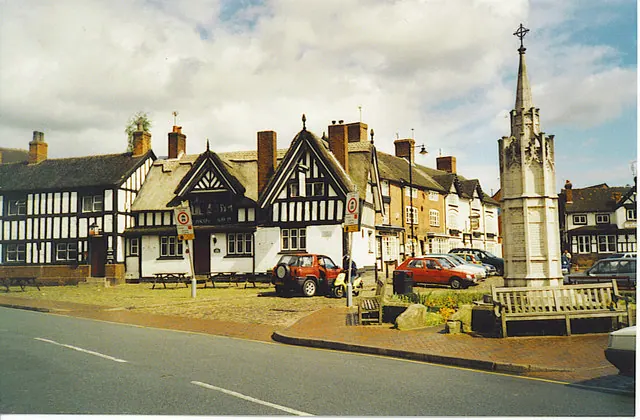 Half-timbered Houses and War Memorial, Sandbach.