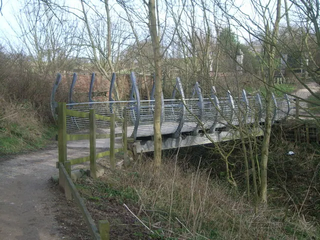 Bridge across stream in a ravine near Highcliffe Manor