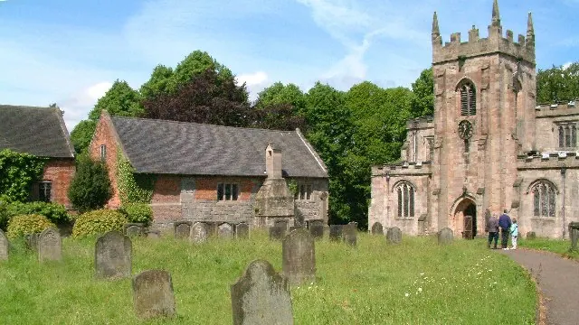 Parts of the church and the medieval Hall, Norbury, Roston and Norbury