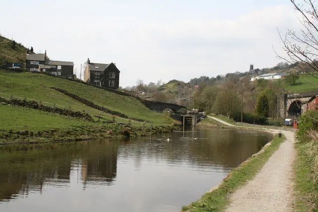 Lobb Mill Lock and Haugh Road bridge, Rochdale Canal
