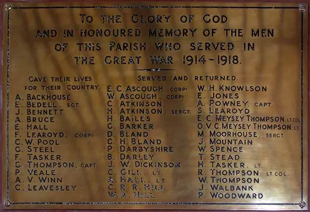 All Saints, Staveley, North Yorkshire - War Memorial